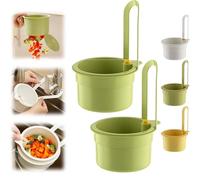 Cestello Scolapiatti Appendibile for Lavello, Cestelli di Scarico Sospesi for Filtrare i Rifiuti della Cucina, Lavare Frutta e Verdura, Cestello Scolapiatti Multifunzione for la Cucina(Green,2PC)