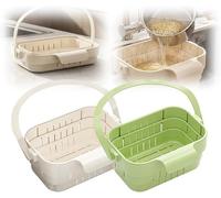 Cestello scolapiatti pieghevole per lavello, 2026 Scolapasta salvaspazio da posizionare sopra il lavello per lavare e scolare, Cestello da cucina portatile per cuochi casalinghi (verde)