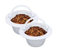 Cestello Skimmer per Piscina, Cestelli Skimmer con Manico, 2 Filtri per Rimozione Detriti, Foglie E Pulizia Scarico da Giardino E Spa