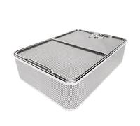 Cestello sterilizzato con coperchio, Vassoio in rete di sterilizzazione per strumenti in acciaio inossidabile, vassoio per pulizia ad ultrasuoni per lavaggio e sterilizzazione ottalmica Ent