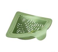 Cestello triangolare per lavello, 17,5 cm, salvaspazio, verde | Design a forma di triangolo, perfetta aderenza agli angoli, trattiene i rifiuti alimentari, organizza spugne e panni