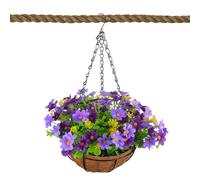 Cesti di fiori appesi da esterno - Vaso da fiori appeso a forma di | Fiori artificiali appesi in un cesto, decorazione per esterni, interni, patio, prato