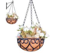 Cesti Di Fioriere Sospesi - Finori Falsi Artificiali Da 10 Pollici Fiori Appesi Con Cesto, Decorazioni Per Esterni | Vaso Di Fiori Con Catena, Decorazione Da Giardino Per Decorazioni Per Balconi Da Gi