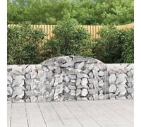 Cesti Gabbioni ad Arco 2 Pezzi 300x30x80/100 cm Ferro Zincato, Gabion Basket for Garden Decoration, Windbreak and Sound Barrier, heavy-duty Wire Mesh with Reinforced Stones, Outdoor Landscaping