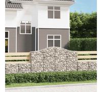 vidaXL Cesti Gabbioni ad Arco 3 pz 200x30x120/140 cm Ferro Zincato