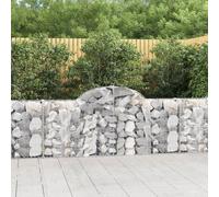 vidaXL Cesti Gabbioni ad Arco 3 pz 200x30x80/100 cm Ferro Zincato