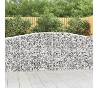Cesti Gabbioni ad Arco 3 pz 400x50x100/120 cm Ferro Zincato, Decorative Garden Barrier, Stone Filled Gabion Baskets, Windproof & Sound Absorbing, Heavy Duty Galvanized Steel Wire Mesh for Patio Yard