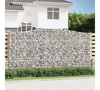 Cesti Gabbioni ad Arco 9 pz 400x50x200/220 cm Ferro Zincato, Decorative Garden Barrier, Windproof & Sound Absorbing, Heavy Duty Galvanized Steel Wire Mesh Baskets for Outdoor Landscaping