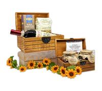 Cesti Natalizi Speciale Italia - 2 Bauletti Gastronomici Artigianali - Selezione di 6 Prodotti Tipici con Vino, Pasta, Risotto e Verdure Grigliate - Confezione Regalo Gourmet Made in Italy