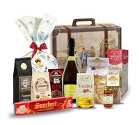 Cesti Natalizi Speciale Italia - Confezione Regalo Natale Viaggio nel Gusto con Panettone da 500g, Spumante, Prodotti Gastronomici e Dolciari, 11 pezzi
