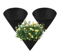 Cesti per piante a forma di cono, 3 pezzi Hanging Plant Liner | inserti di ricambio Black Felt Liner | Evita le forniture da giardino per le navi per uccelli per il Backyard Farm Pathway
