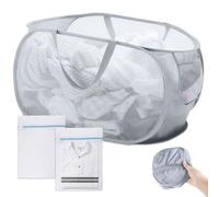 Cesti Portabiancheria a Rete Pop-up, Laundry Hamper Pop-Up con 2 Sacchetti, Mesh Pieghevole Cestino di Lavanderia, Cesto Portabiancheria Pieghevole con Tasca Laterale, per Lavanderia, Bagno, Camera