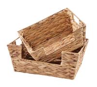 Cesti Portaoggetti in Intrecciato, Set di 2 Cestini in Vimini con Manici, Cestini in Vimini Impilabile Organizzatore, Cestino da Ripiani, per Cameretta Salotto Ufficio, Giacinto D'acqua