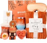 Cesti regalo di Natale per donne, mamma, moglie, fidanzata, sua migliore amica, regalo di compleanno per donne con coperta accogliente candela calzini pelosi rilassanti bagno spa rosa, cura di sé
