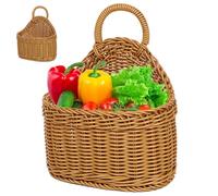 Cesti sospesi con manico, cestini da parete investiale, piccolo vimini sospeso, cesto di muro ovale per l'organizzazione dello stile dell'ufficio di casa 1