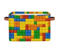 Cestini colorati a forma di cubo, cestino portaoggetti pieghevole con manici, scatola portaoggetti per asilo nido, casa, camera dei bambini, scaffale armadio, vestiti, giocattoli