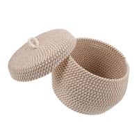 Cestini Corda Cotone Cesto Con Coperchio Cestello Portaoggetti Scaffale Cestino