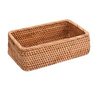 Cestini di stoccaggio in rattan - Cestino per il pane rettangolare in tessuto, vassoio da portata rettangolare in vimini, cestino per frutta in rattan, organizzatore impilabile in vimini