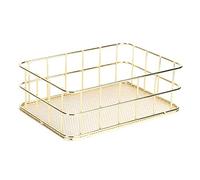 Cestini d'oro, Cestino d'oro in Metallo, Cestello Portaoggetti in Ferro Dorato, Multifunzionale Rete Metallica per Desktop, (S)