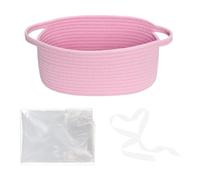 Cestini intrecciati per organizzare, cestino vuoto in corda di cotone con manici, organizer portatile per comò, comodini, dormitorio, appartamento, bagno, asilo , soggiorno, giorno del