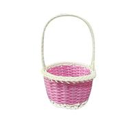 Cestini pasquali per fai da te e decorazione, cestino da picnic in rattan per cestino vuoto di Pasqua in plastica, decorazione 2022 blu (rosa unico)
