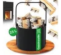 Cestini per legna in metallo secchio per legna da ardere nero cesto per legna...