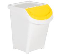VIDAXL - Cestini Per Rifiuti Impilabili Con Coperchi 3pz Bianchi Pp 120l