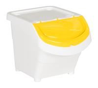 vidaXL Cestini per Rifiuti Impilabili con Coperchi 3pz Bianchi PP 78 L, cestino per rifiuti impilabile, bidone dei rifiuti, cestino per riciclaggio