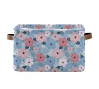 Cestini portaoggetti Carino Cartoon Primavera Fiore di campo pieghevole e impermeabile in tessuto utile cubi contenitori con manico robusto Decoracion set di 2 per casa cubbie