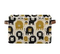 Cestini portaoggetti Oliver Jeffers Style Lion Vaniglia Oro e Nero cestini pieghevoli e impermeabili per l'organizzazione con manico robusto organizzazione Decorazione 2 pack per garage articulos para