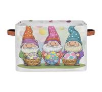 Cestini portaoggetti per mensole, gnomo pasquale con uova, in tessuto, con manici, scatole portaoggetti per organizzare vestiti, giocattoli, libri