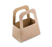 Cestini regalo kraft, 5 pezzi: buste carta con manico da riempire, sacchetti per regali Pasqua, Natale, matrimonio, compleanno, confezioni marroni, 17,5 × 14,5 × 10 cm