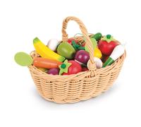 Janod - Cestino di 24 Frutti e Verdure - Giocattolo Imitativo Cestino della Spesa - Ideale per Giocare al Negoziante - Da 3 Anni in Su, J05620