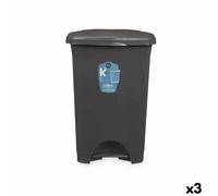 Cestino a pedale Antracite Plastica 50 L [3 Unità]