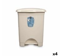 Cestino a pedale Beige Plastica 30 L [4 Unità]