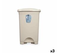Cestino a pedale Beige Plastica 50 L [3 Unità]