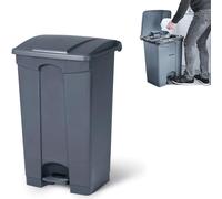 HENDI Contenitore cassonetto dei rifiuti a pedale, 68L, 490x410x(H)660mm, grigio, in polipropilene