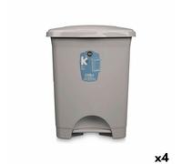 Cestino a pedale Grigio Plastica 30 L [4 Unità]