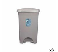 Cestino a pedale Grigio Plastica 50 L [3 Unità]