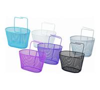 Cestino anteriore bambina rosa ferro plastificato 24x17x14.5 cm