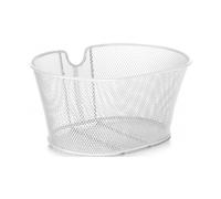 Cestino Anteriore Bici Bianco in Ferro Plastificato Retinato 30x38x18 cm