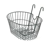 Cestino Anteriore Bici Ovale in Ferro Nero con Attacchi Serie Lusso 40x30x19 cm