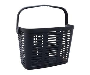 Cestino anteriore in plastica per bicicletta con maniglia da 60 mm e sistema a clip peso massimo 5 kg P2R Noir