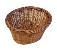 Cestino Anteriore Ovale in Vimini Marrone 41x31x25 cm - Grande ed Elegante per Bicicletta