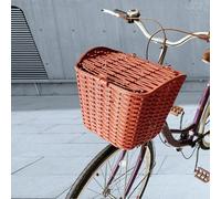 Cestino anteriore per bici con coperchio, robusto cestino per manubrio per