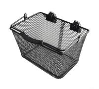 Cestino anteriore per biciclette per bambini con telaio in ferro e maniglia per il trasporto, facile da attaccare e rimuovere utilizzando cinghie integrate (nero)