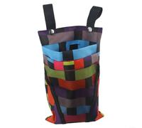 Cestino anteriore per biciclette, scooter e moto, realizzato in tessuto 600D con telaio pieghevole e chiusura con bottone a pressione (reticolo colorato)