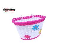 CESTINO ANTERIORE PLASTICA BIANCO E VIOLA OVALE BICICLETTA BAMBINA 307800480