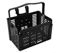 Cestino anteriore staccabile per bicicletta, pieghevole, per manubrio, borsa da trasporto MTB, colore nero, 31 x 21 x 20 cm