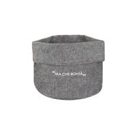 Cestino antracite 20x14x15 cm con scritta in misto cotone